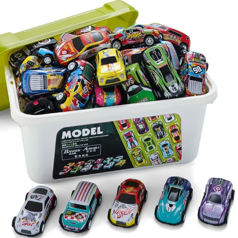 Mini Toy Car Model Set with Storage Box